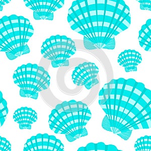 Seamless pattern seashell vector illustration